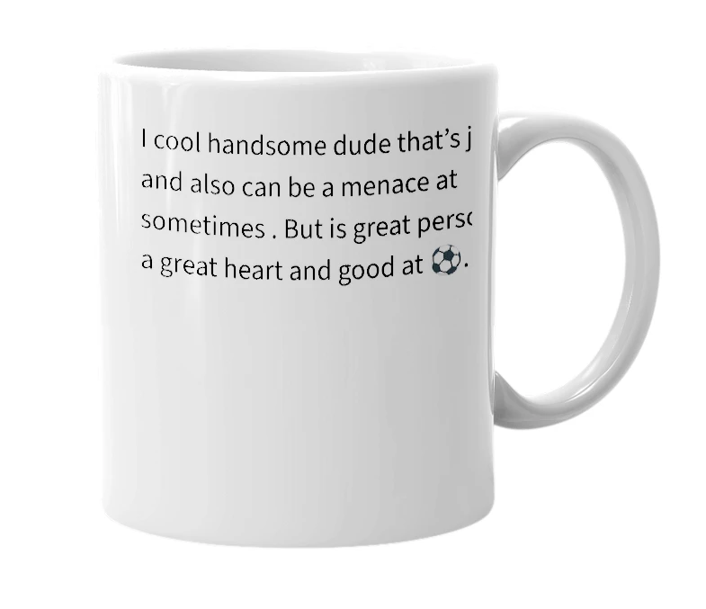 White mug with the definition of 'mourmor'