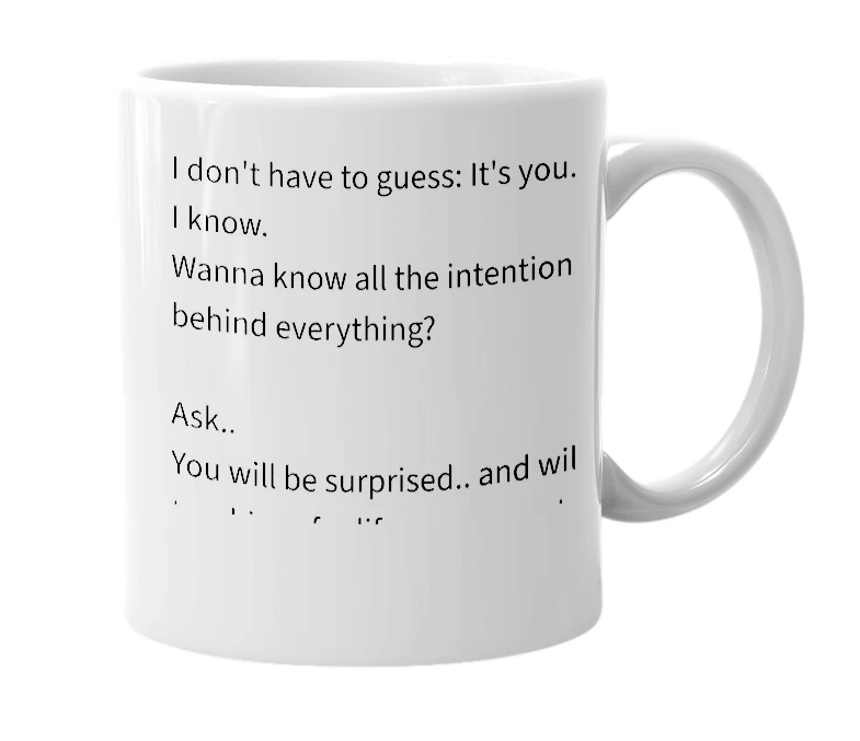White mug with the definition of 'Guess'