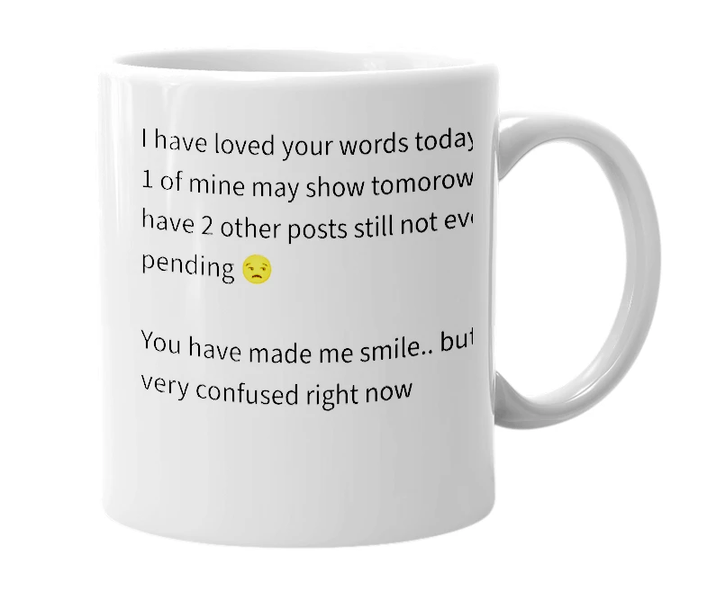 White mug with the definition of 'Sorry'