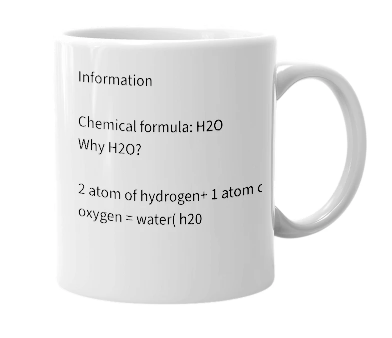 White mug with the definition of 'Water'