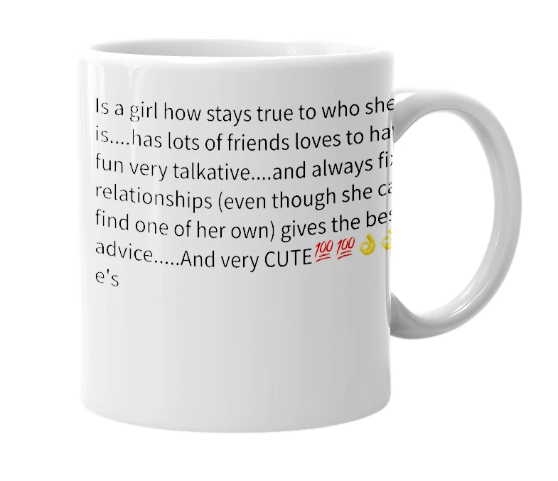 White mug with the definition of 'Ashonna'