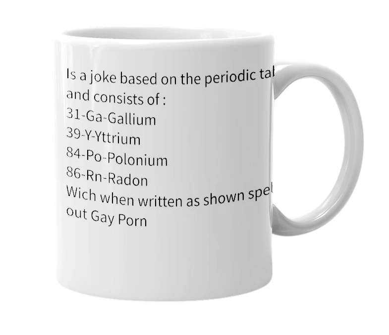 White mug with the definition of '31398486'