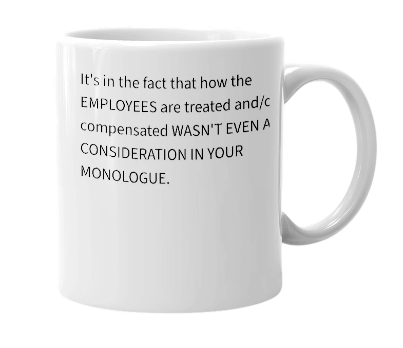 White mug with the definition of 'Moral inadequacy'