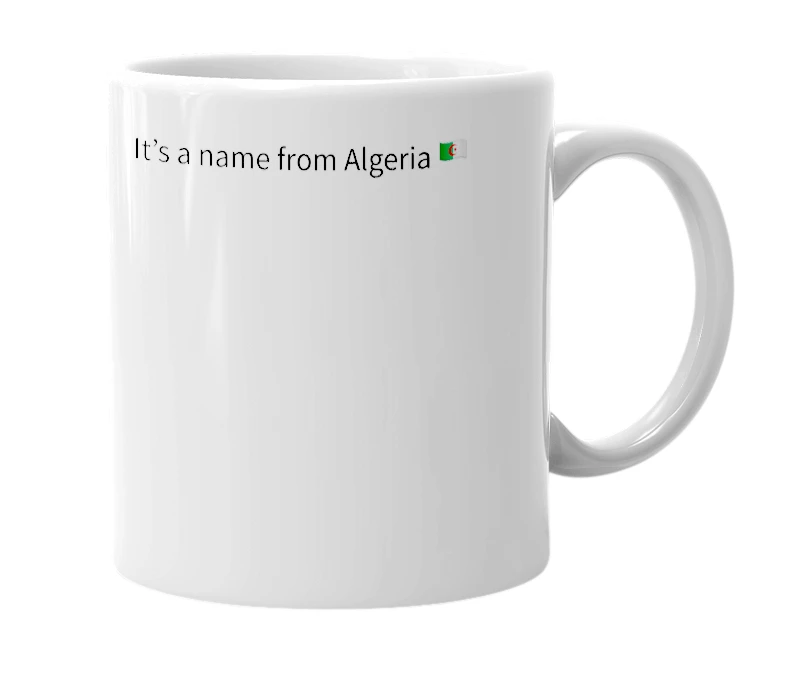 White mug with the definition of 'Boudissa'