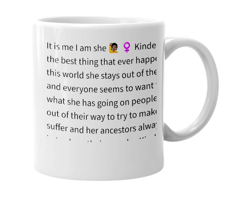 White mug with the definition of 'Kinderly'