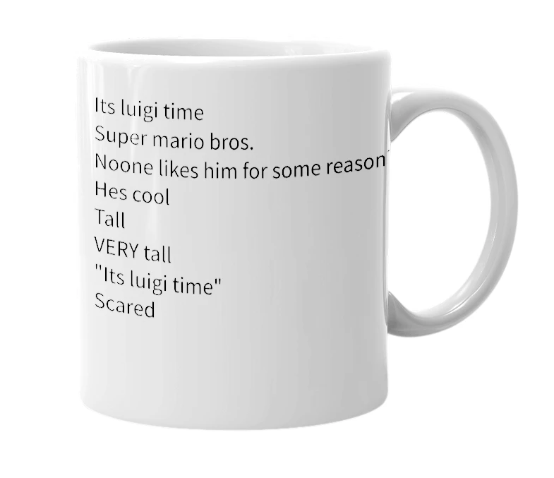 White mug with the definition of 'Luigi'