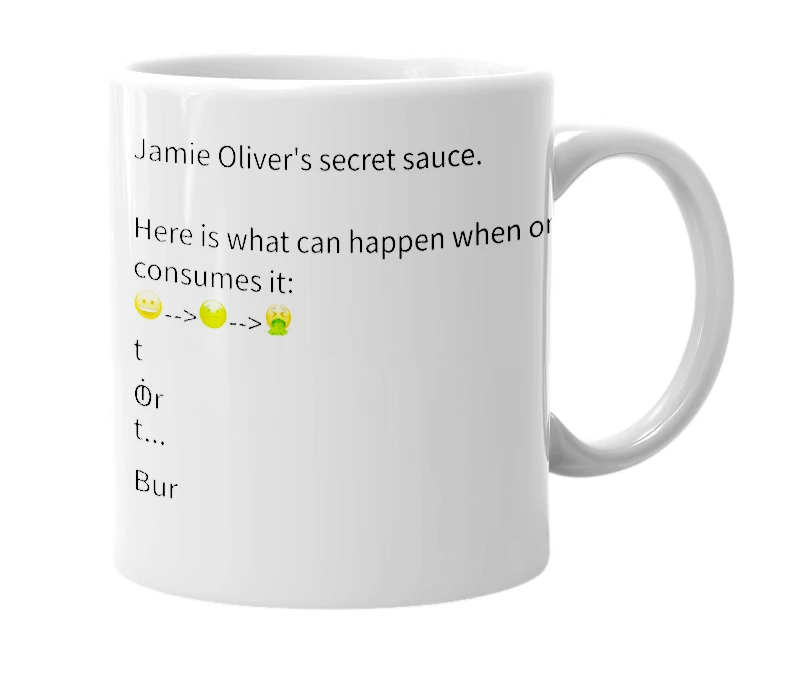 White mug with the definition of 'Chili Jam'
