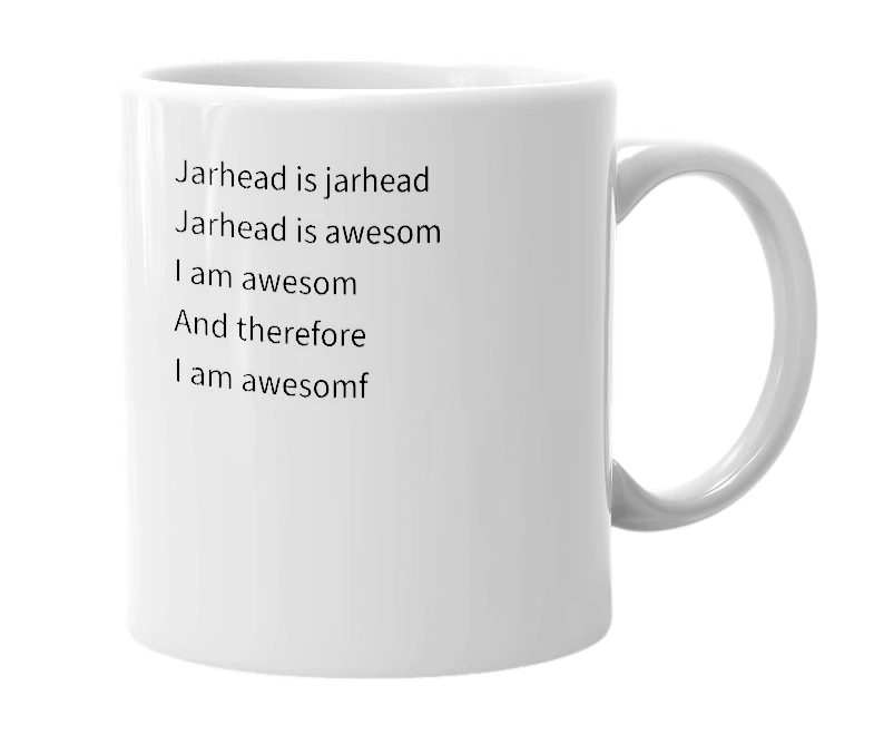 White mug with the definition of 'Jarhead'