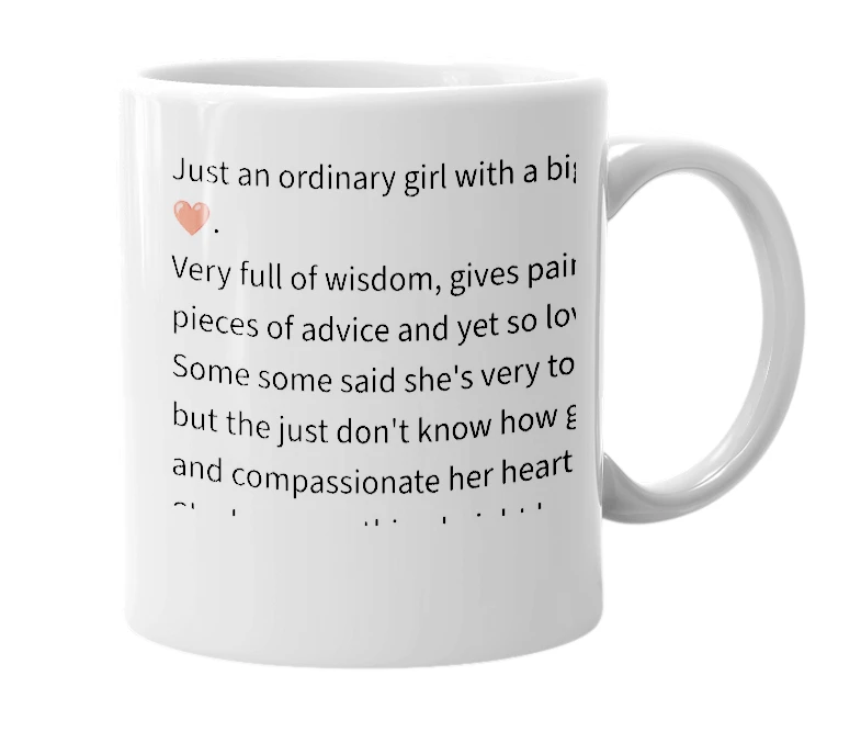 White mug with the definition of 'Armae Ann'