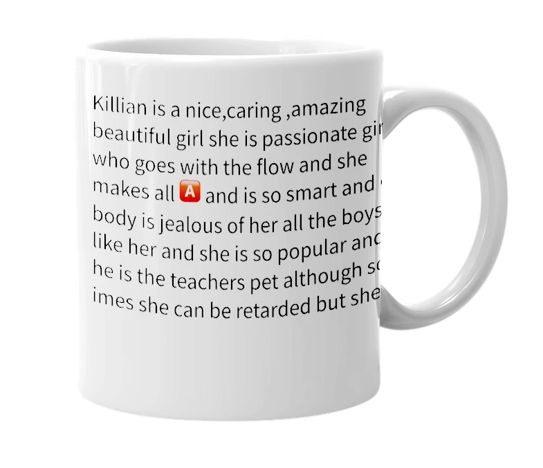 White mug with the definition of 'Killian Bolick'