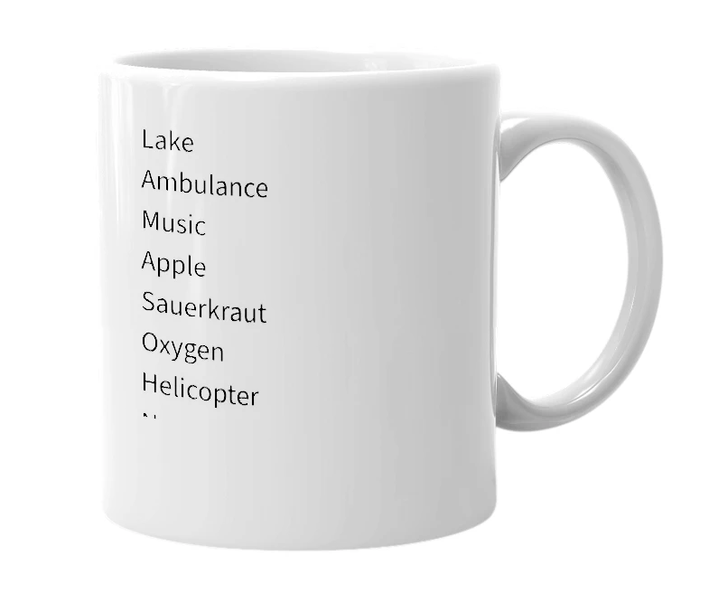 White mug with the definition of 'Lamasohn'