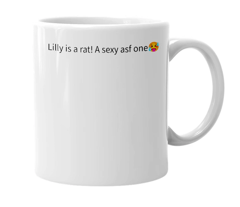 White mug with the definition of 'Lilly'