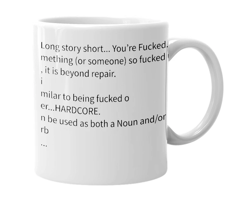 White mug with the definition of 'Dilly Wanked'