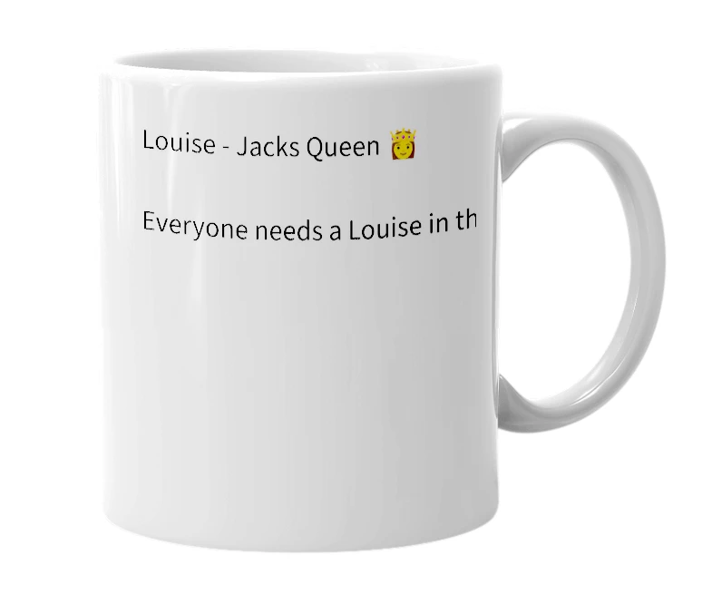 White mug with the definition of 'Louise'