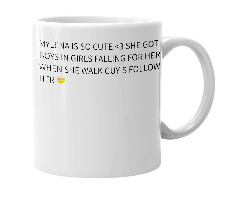 White mug with the definition of 'Mylena'