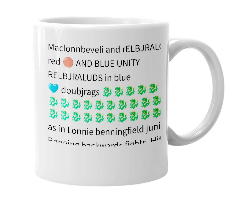 White mug with the definition of 'GANBJrALE RELATED'