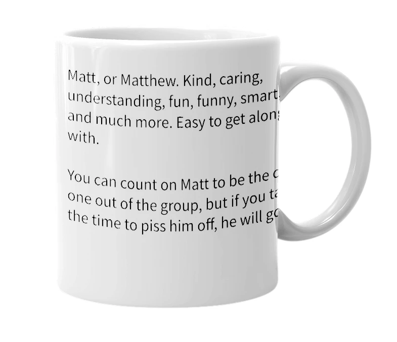 White mug with the definition of 'Matt S'