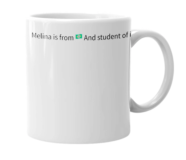 White mug with the definition of 'Melina'