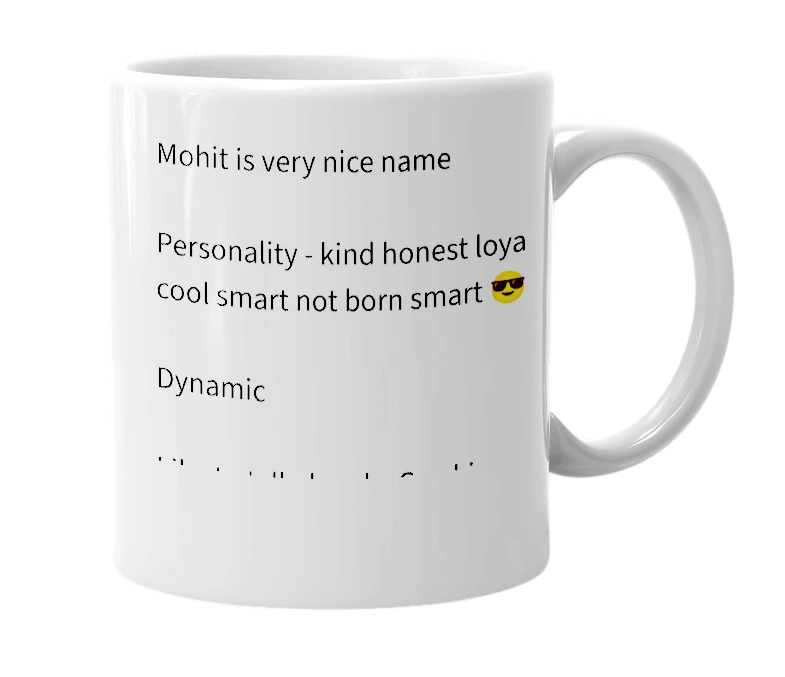 White mug with the definition of 'Mohit'