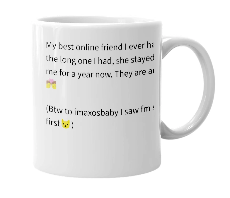 White mug with the definition of '.imaxosbaby'