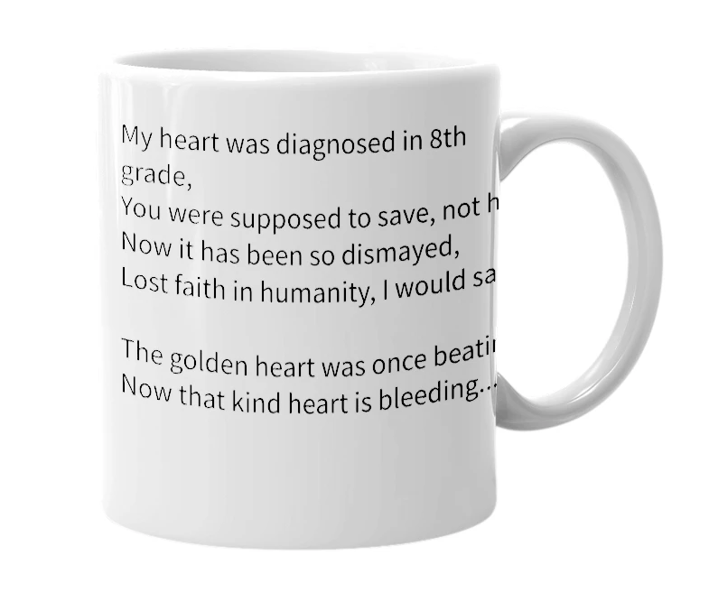 White mug with the definition of 'The colors of my heart'