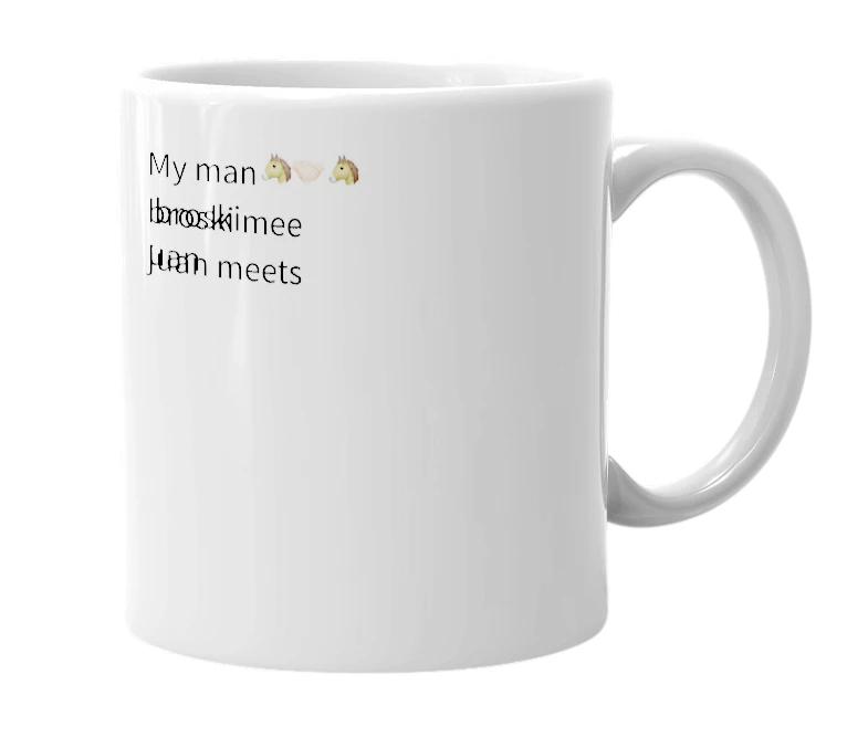 White mug with the definition of 'my man'