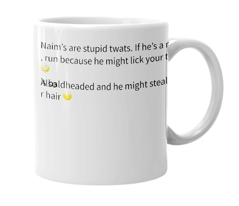 White mug with the definition of 'Naim Turner'
