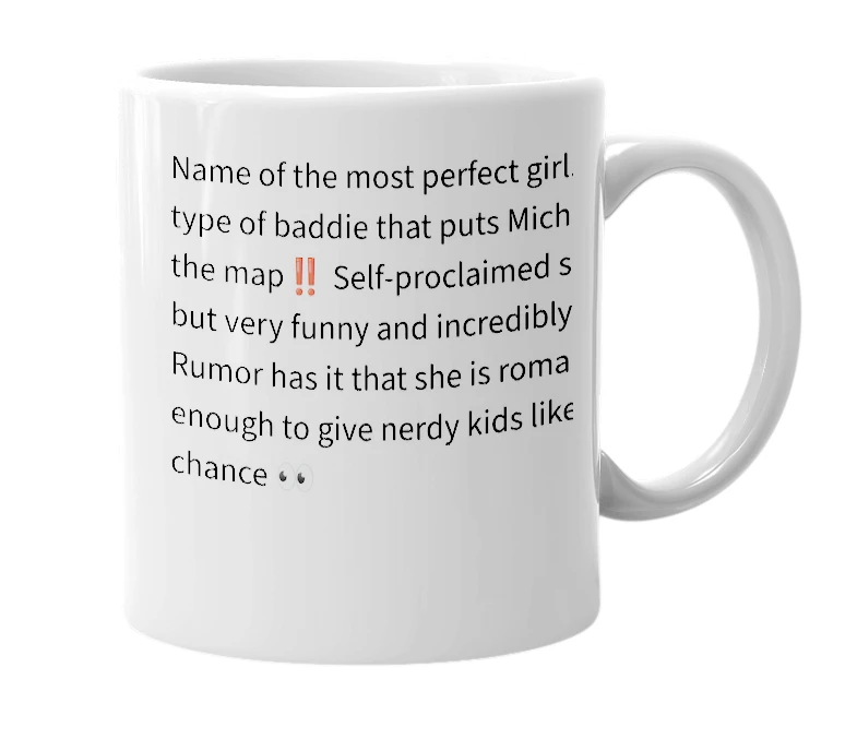 White mug with the definition of 'Amna'