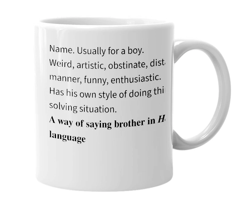 White mug with the definition of 'Digu'