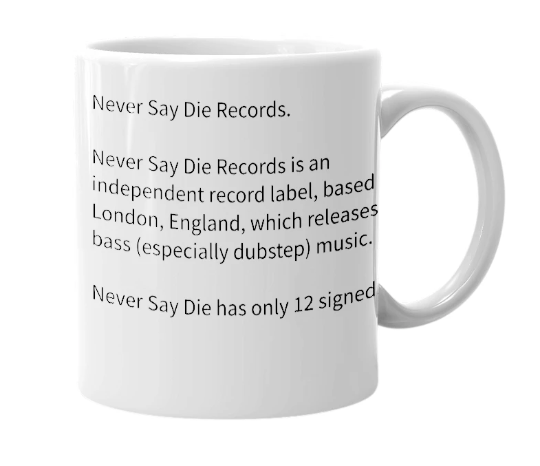 White mug with the definition of 'NSD'