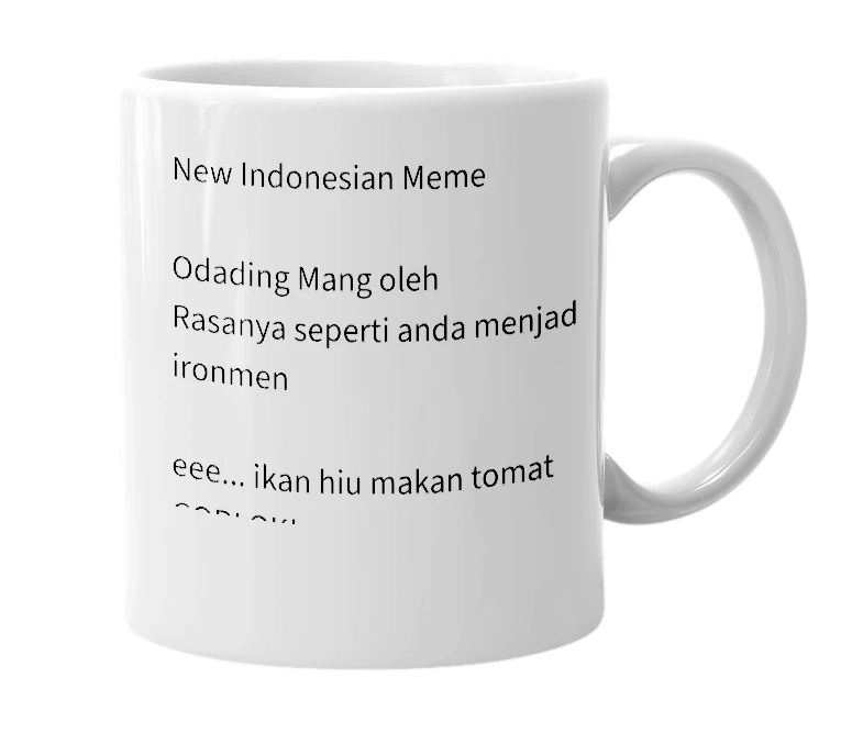 White mug with the definition of 'Odading Mang Oleh'