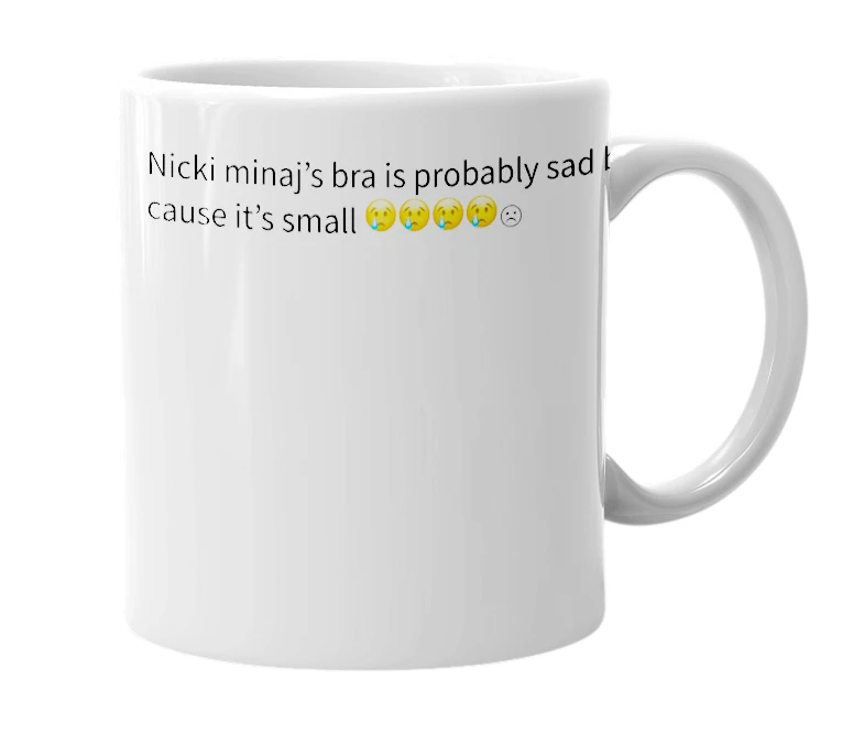 White mug with the definition of 'nicki minaj's bra'