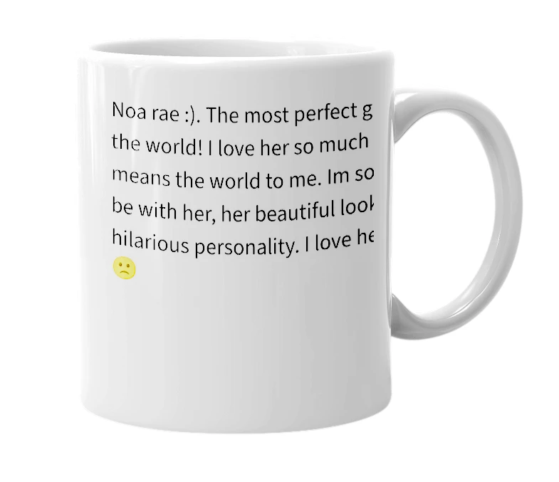 White mug with the definition of 'Noa Rae'