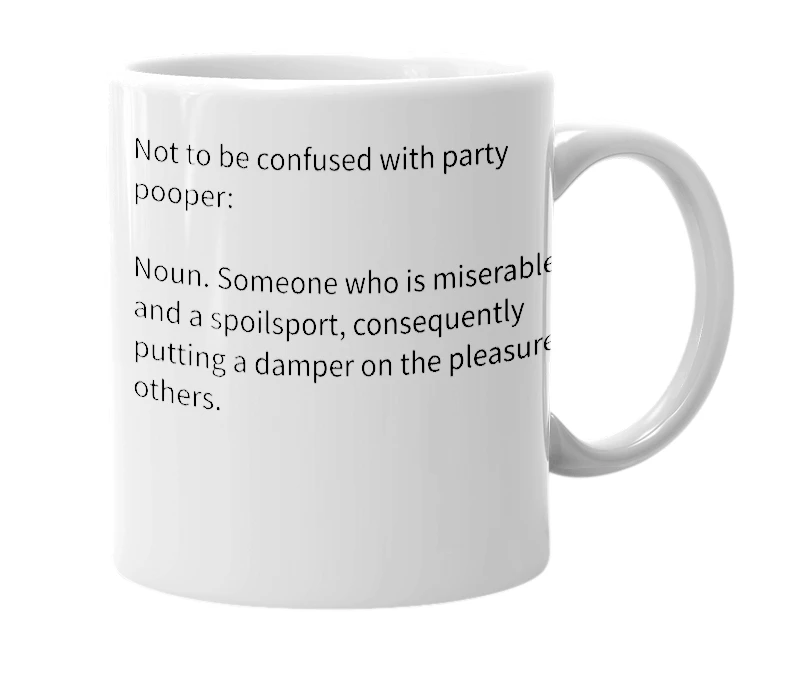 White mug with the definition of 'partypants'