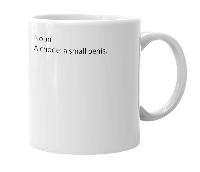 White mug with the definition of 'Chon-chon'