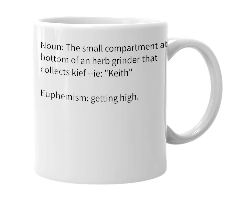 White mug with the definition of 'Keith's House'
