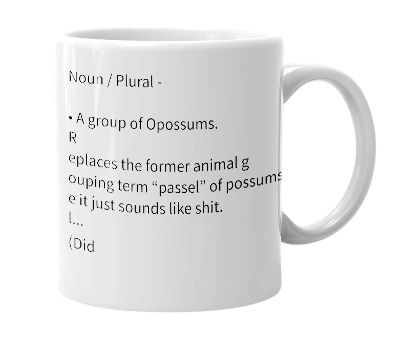 White mug with the definition of 'Posse'