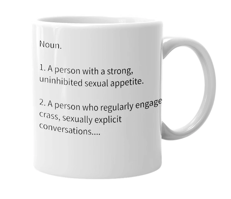 White mug with the definition of 'Smutmonkey'