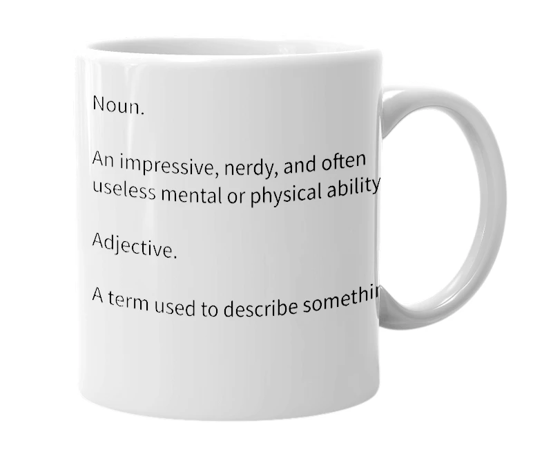 White mug with the definition of 'yaka-wow'