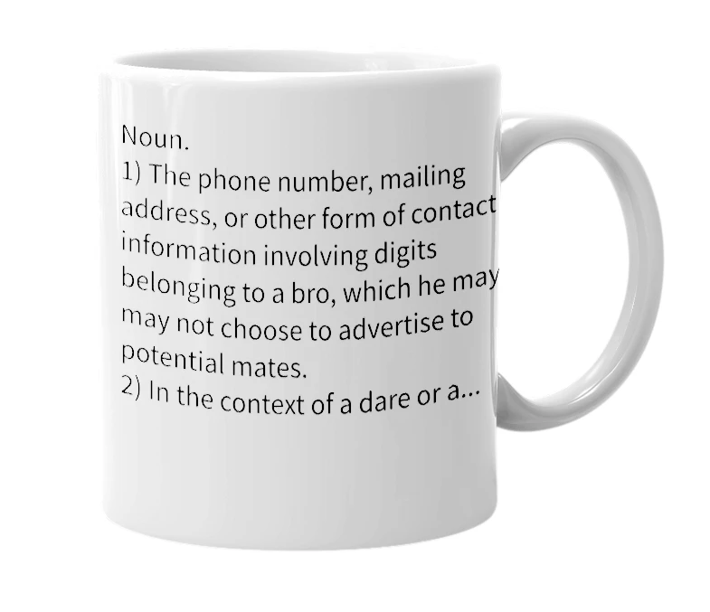 White mug with the definition of 'Broman Numerals'