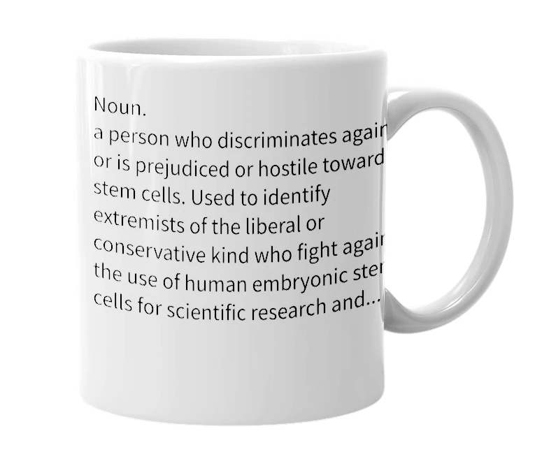 White mug with the definition of 'antistemite'