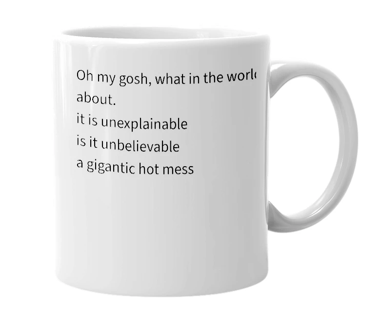 White mug with the definition of 'fuckanory'