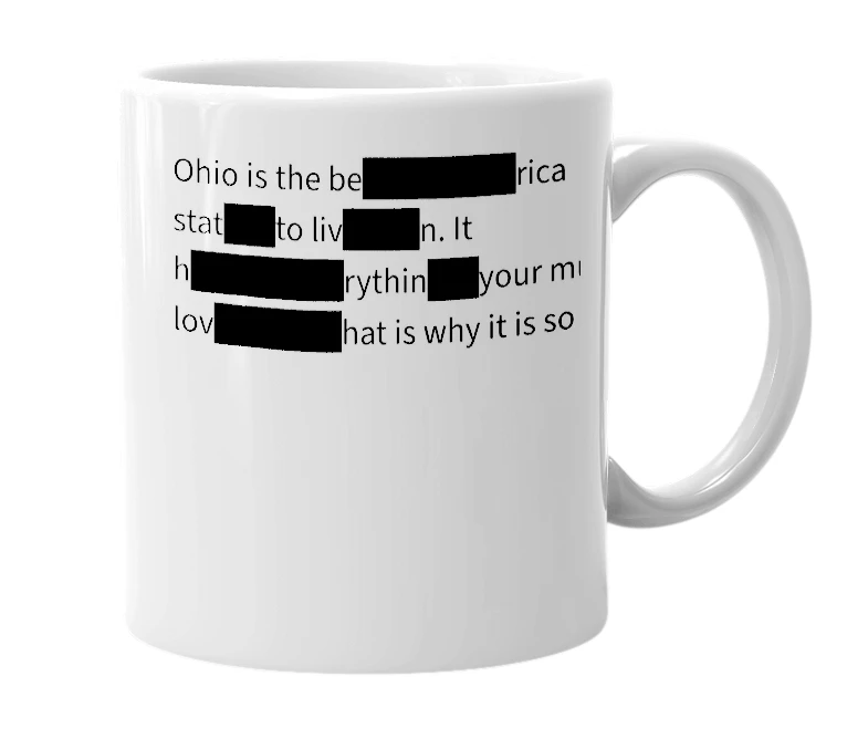 White mug with the definition of 'ohio'