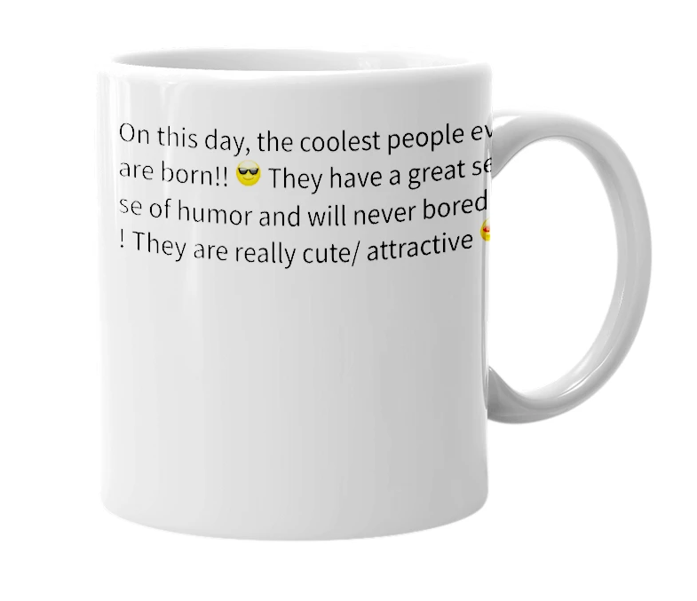White mug with the definition of 'september 26'
