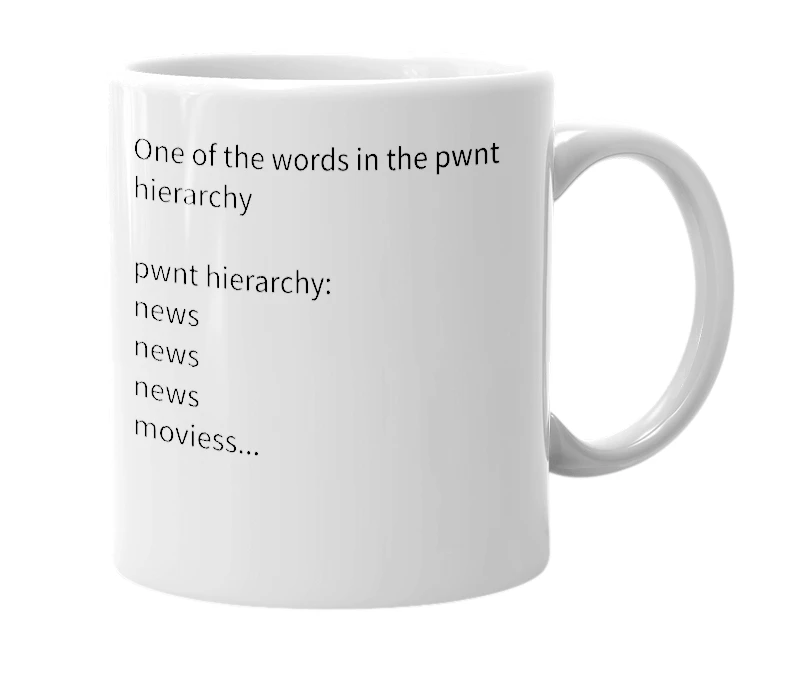 White mug with the definition of 'Pwnce'