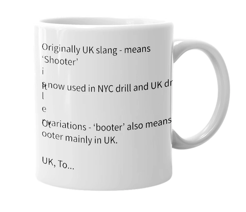 White mug with the definition of 'Ooter'