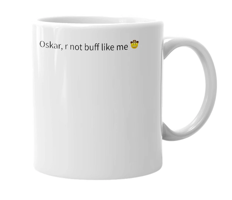 White mug with the definition of 'Oskar x nobody'