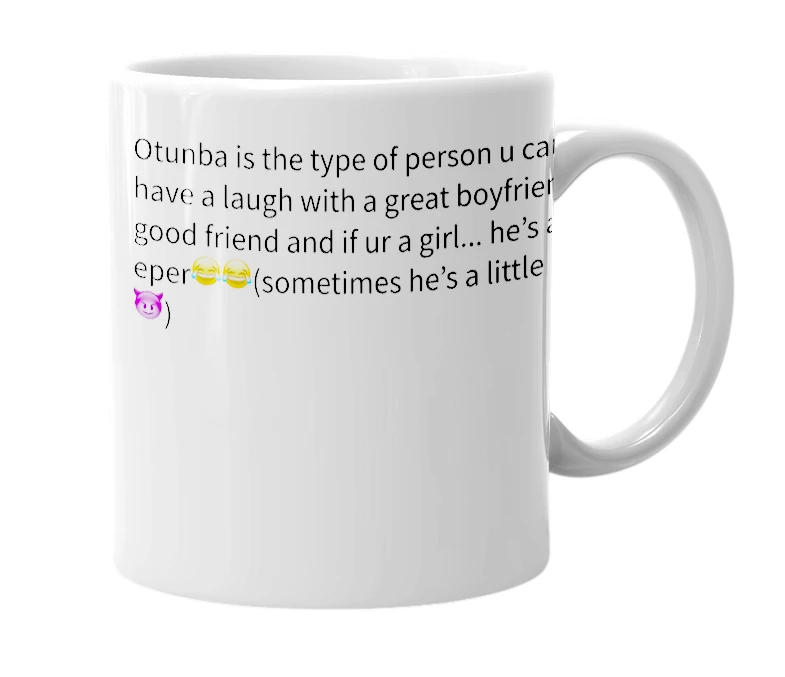 White mug with the definition of 'Otunba'