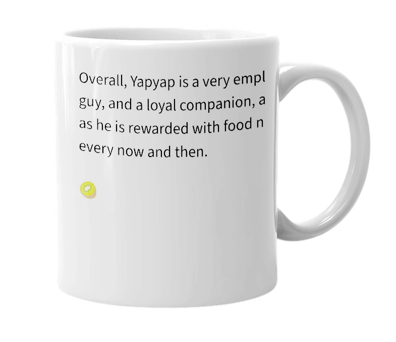 White mug with the definition of 'Yapyap the Destroyer'
