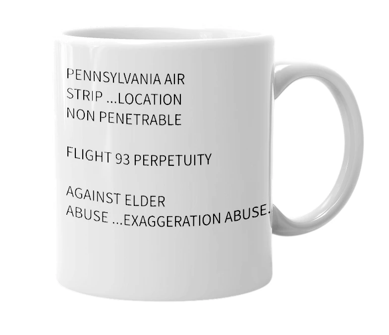 White mug with the definition of 'ALIMENTARY SEX DISCRIMINATION'